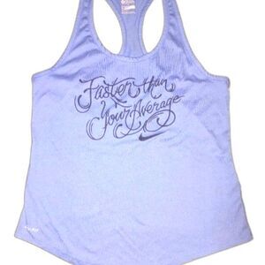 The Nike Tee Dri-Fit Blue Graphic Athletic Tank Top‎  Size M.